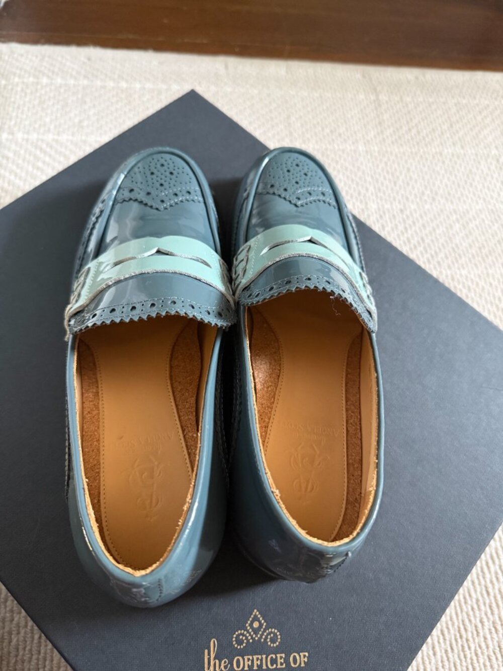 Office of Angela Scott (Office of Us) Ms. Charlotte Loafer, Teal, Size 7.5 - Picture 3 of 4